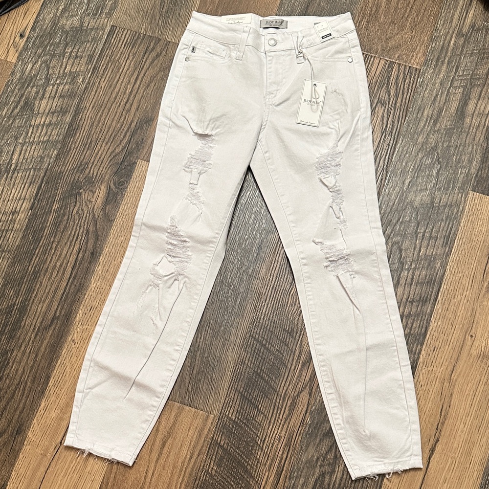 Judy Blue Light Distressed Skinny Jeans